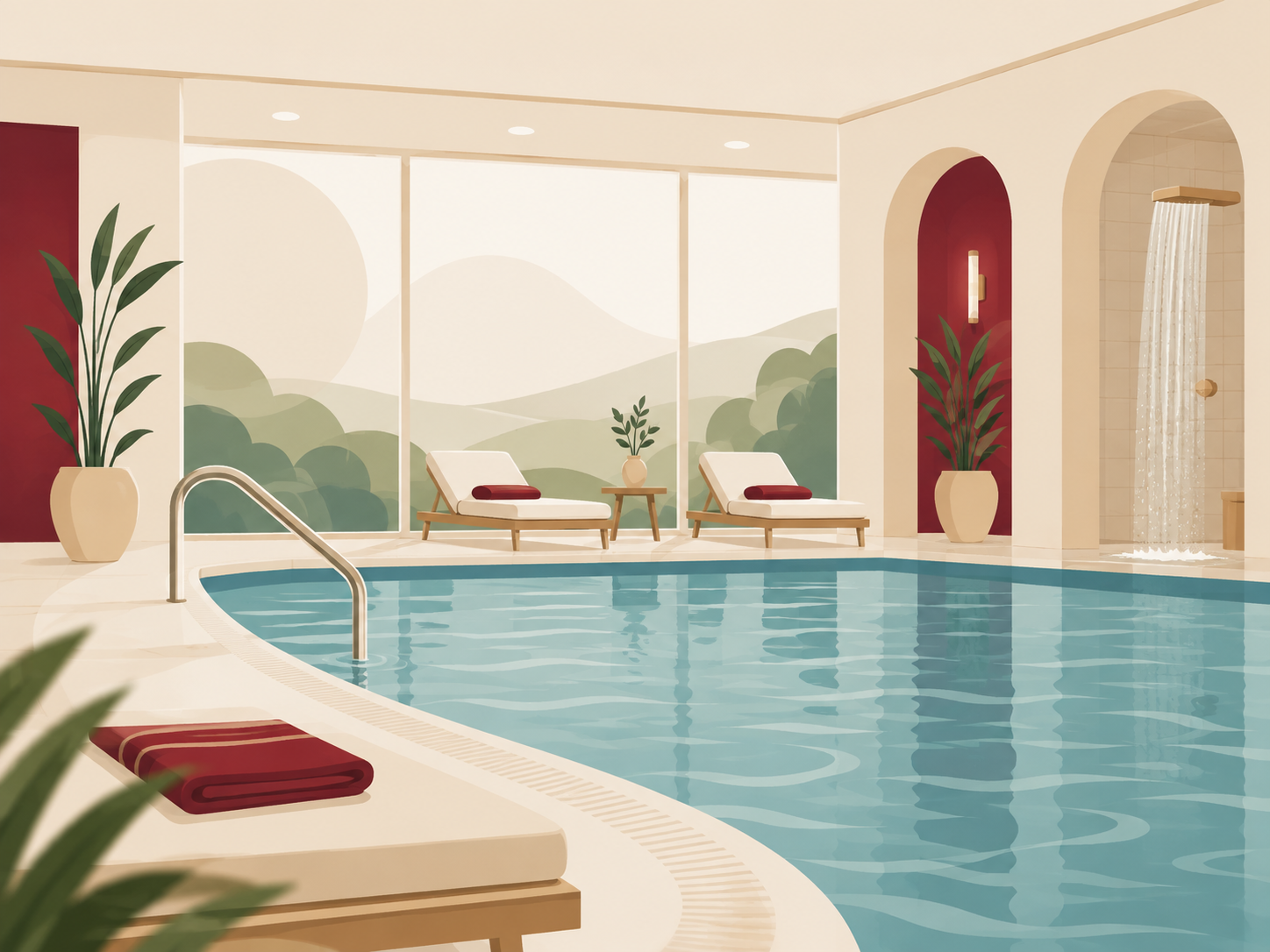 Illustration of swimming pools